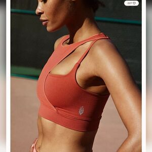 Free People Don't Be Square Double Layer Crop Orange NWOT XS/S